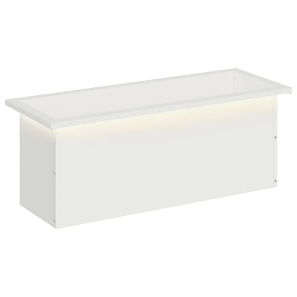 Odlingslåda med LED Vit 30 x 80 x 30 cm Stål