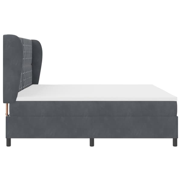 Bäddfjäder med madrass Mörkgrå 200 x 200 cm Sammet