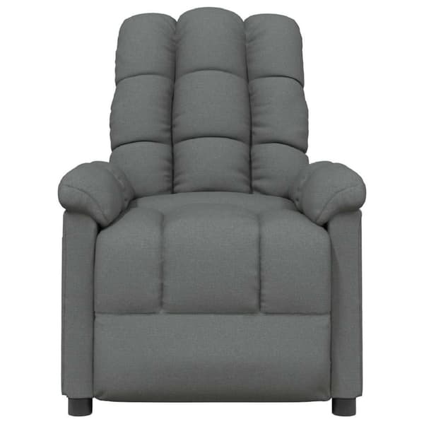 Massagefåtölj mörkgrå tyg