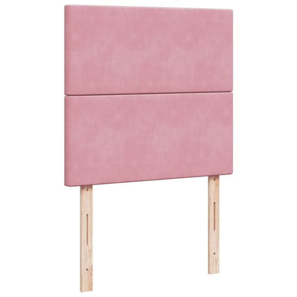 Ramsäng med madrass rosa 90x200 cm sammet