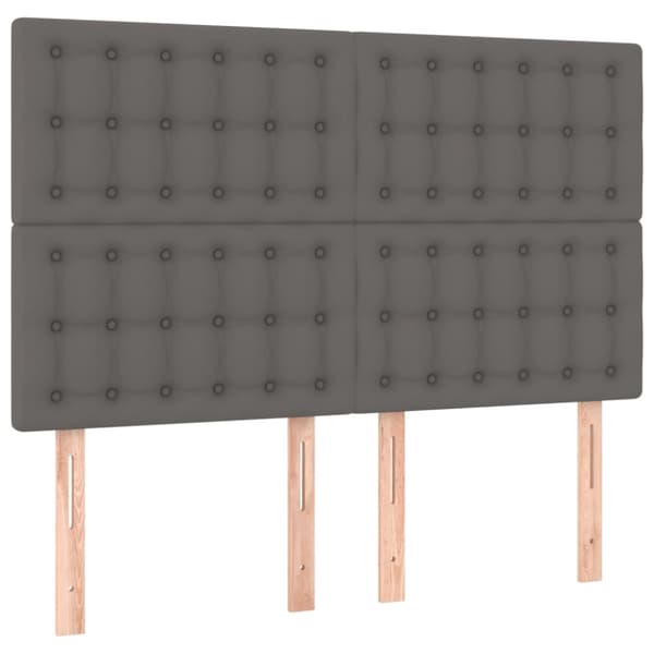 Sänggavel grå 144x5x118/128 cm konstläder