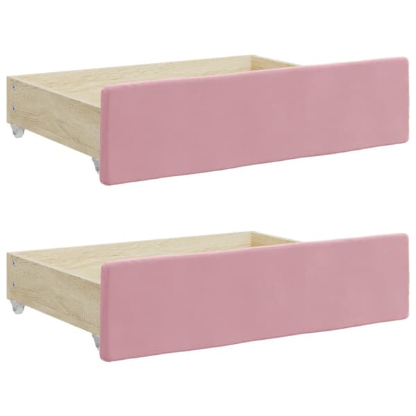 Dagbädd utdragbar med lådor rosa 100x200 cm sammet