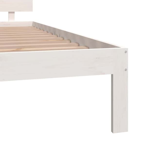 Sängram vit massiv furu 200x200 cm