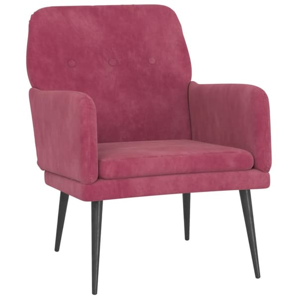 Fåtölj vinröd 62x79x79 cm sammet