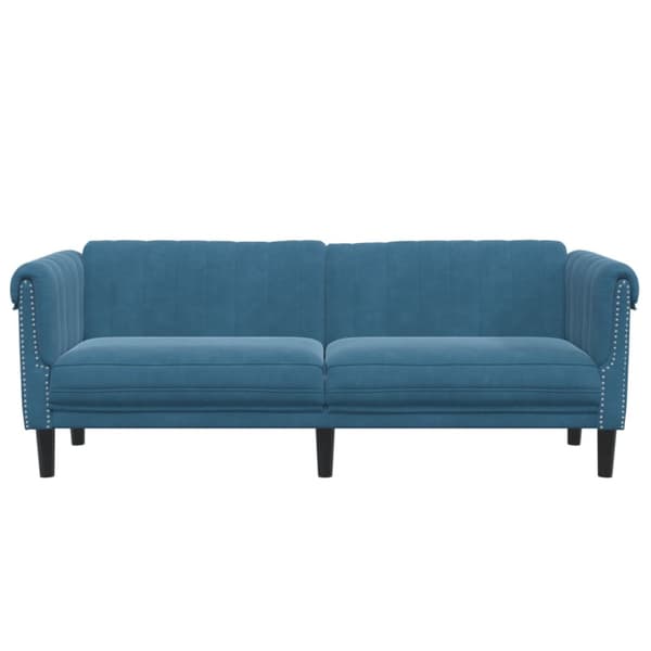 Soffa 3-sits blå sammet