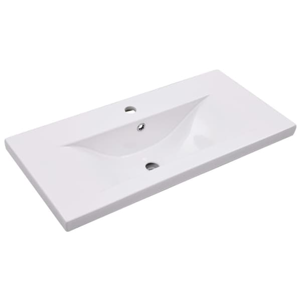 Inbyggt handfat 81x39,5x18,5 cm keramik vit
