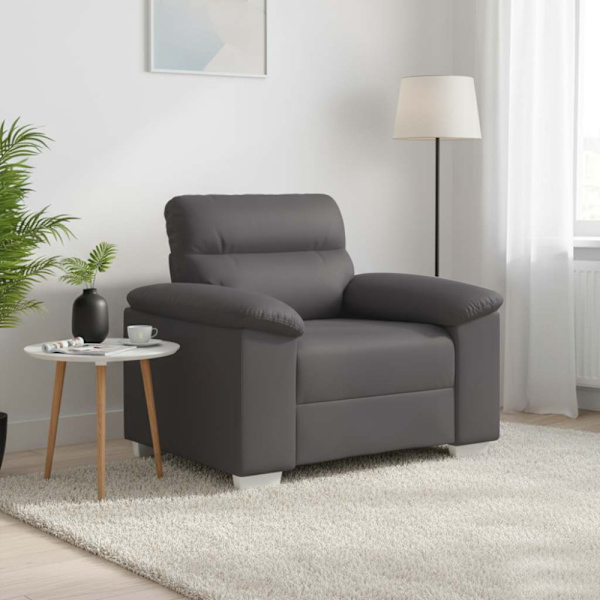 Soffa grå 100x81x84 cm konstläder