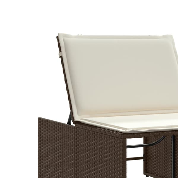 Solstolar 2 st med bord brun konstrotting