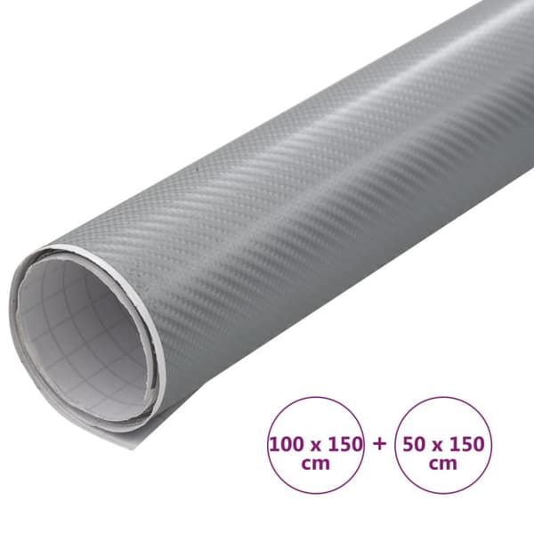 Bilfoliering 2 st 4D silver 100x150 cm+50x150 cm