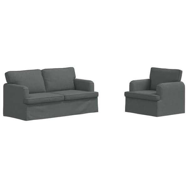 Soffset 2 pcs Mörkgrå 162 x 80 x 85 cm tyg