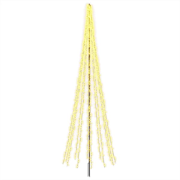 LED Julgran 485 cm 3000 LED-lampor Varmvit Stål Svart