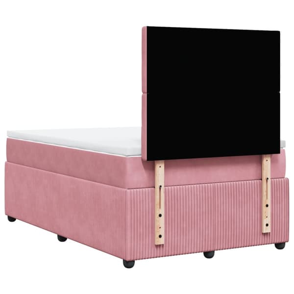 Ramsäng med madrass rosa 120x190 cm sammet