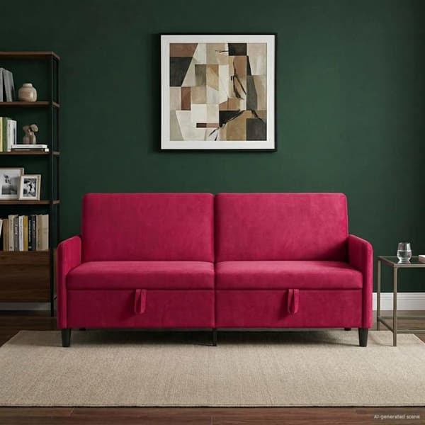 Soffa med förvaring Vinröd 192 x 78 x 87 cm Polyester