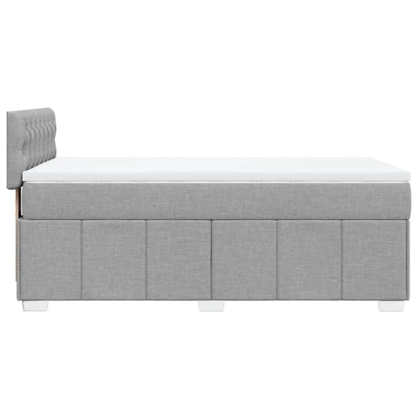 Ramsäng med madrass ljusgrå 100x200 cm tyg