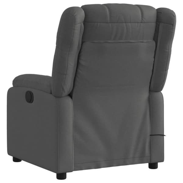 Massagefåtölj mörkgrå tyg