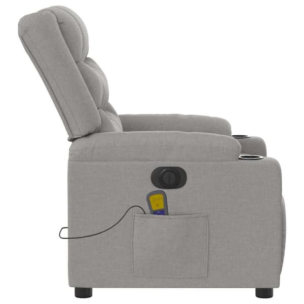 Elektrisk massagefåtölj molngrå tyg