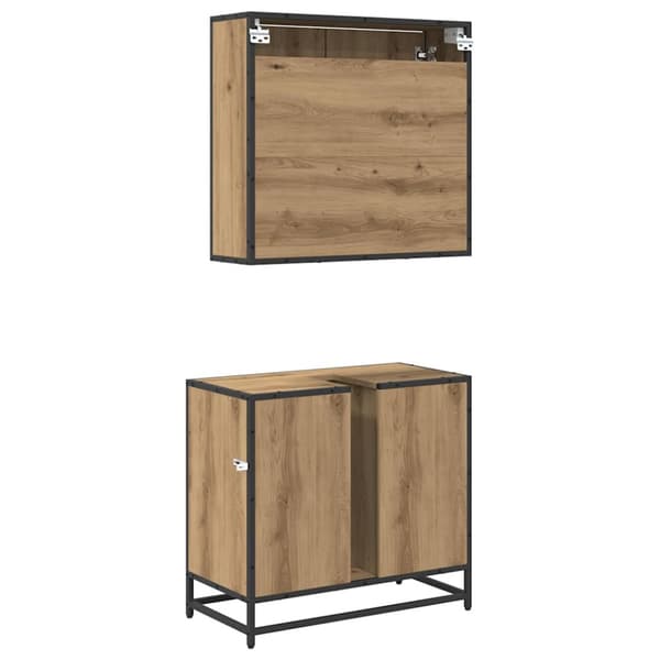 Badrumsmöbelset med låda 2 pcs Artisan Ek Konstruerat trä
