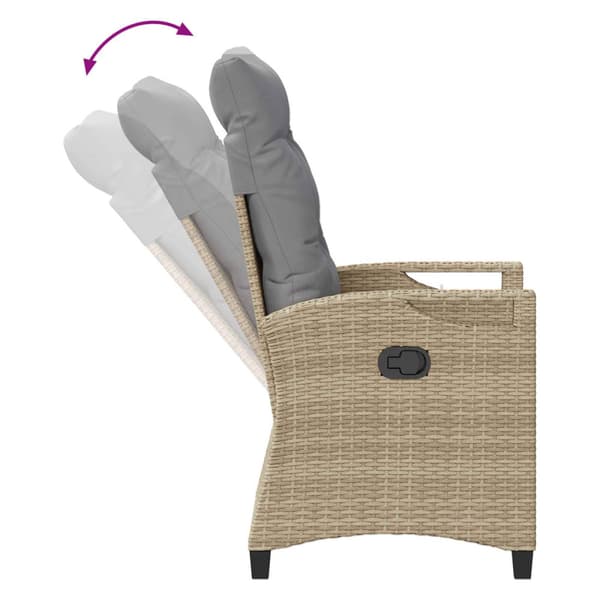 Fällbar trädgårdstol Beige och Ljusgrå 56 x 60 x 112 cm