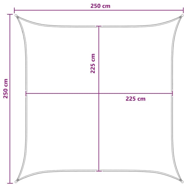 Solsätt segel Blå och Vit 2,5 x 2,5 m HDPE