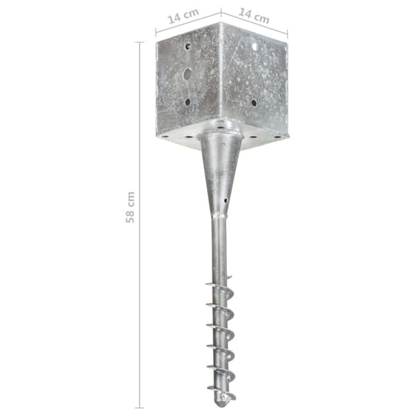 Jordspett 6 st silver 14x14x58 cm galvaniserat stål