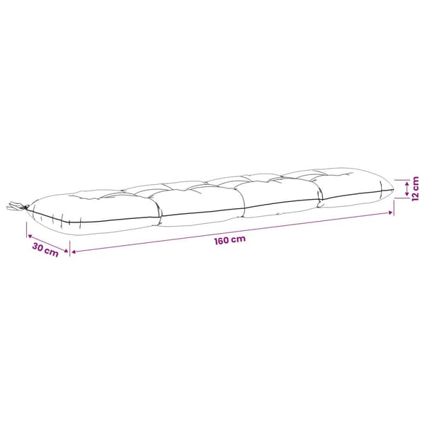 Bänk Kuddar VIANEN 2 st 100% Polyester Mörkblå 160 x 30 x 12 cm