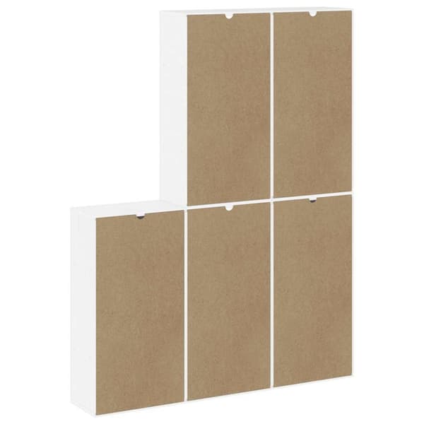Sidoskåp 5 st "ODDA" vit 40x24x79 cm massivt trä furu