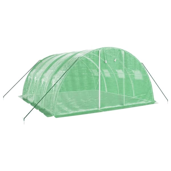Växthus med stålram grön 16 m² 4x4x2 m