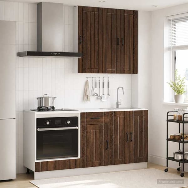 Köksenhet LUCCA 5 pcs Brun ek Konstruerat trä