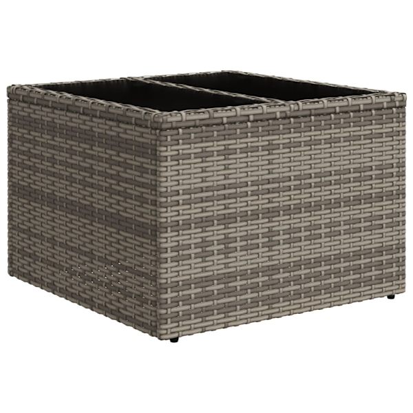 Trädgårdsoffset med kudde 9 pcs Grå Poly rattan