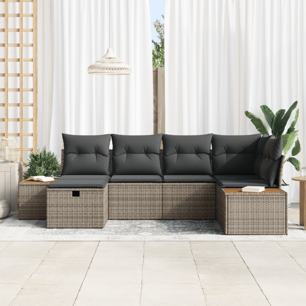 Trädgårdsoffset med kudde med lagring Grå konstrotting