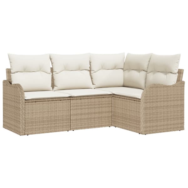 Trädgårdsoffset 4 st Beige konstrotting