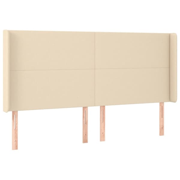 Ramsäng med madrass gräddvit 200x200 cm tyg