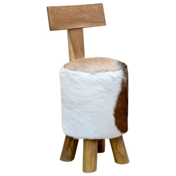 Pall getskinnsläder och massiv teak