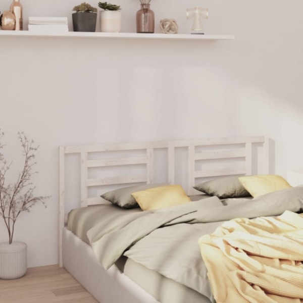 Sänggavel vit 206x4x100 cm massiv furu