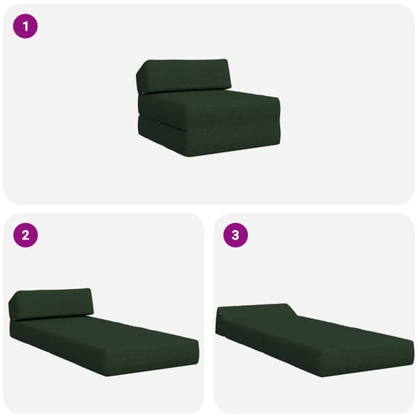 Fällbar Soffbed Mörkgrön 60 x 70 x 41 cm Tyg