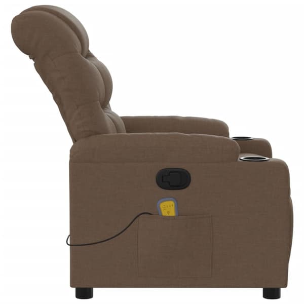 Massagefåtölj brun tyg