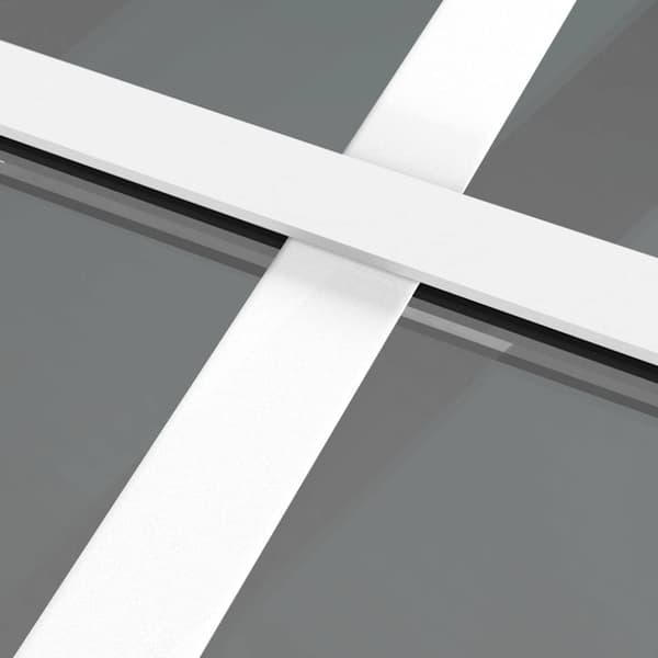 Innerdörr 93x201,5 cm vit ESG-glas och aluminium
