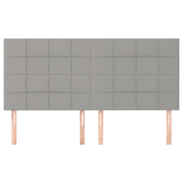 Sänggavel ljusgrå 200x5x118/128 cm tyg