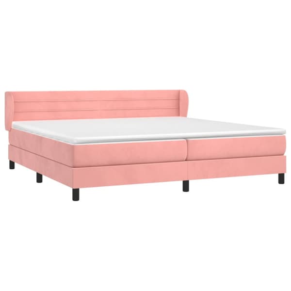 Ramsäng med madrass rosa 200x200 cm sammet
