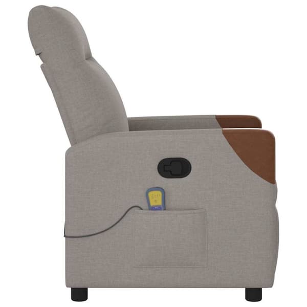 Massagefåtölj taupe tyg