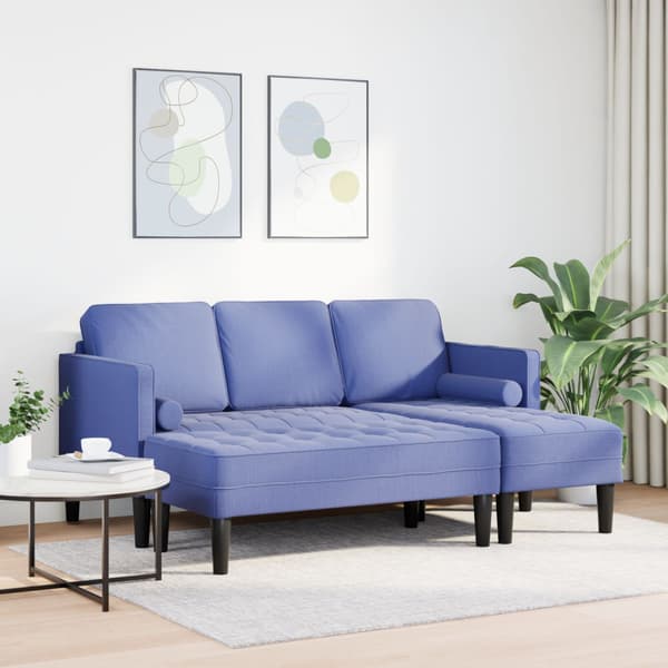 Soffset med kudde 2 pcs Jeansblå Polyester