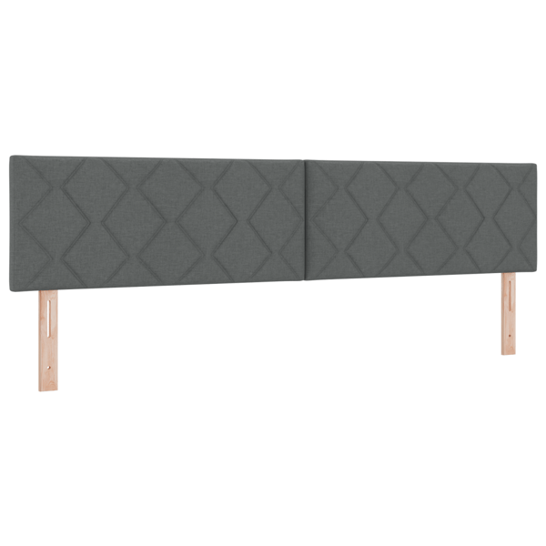 Bäddfjäder med huvudgavel Mörkgrå 200 x 200 cm tyg