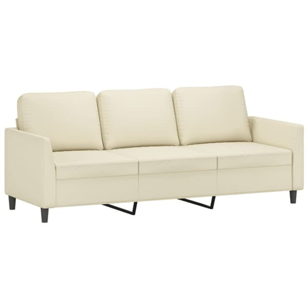 3-sitssoffa gräddvit 180 cm konstläder