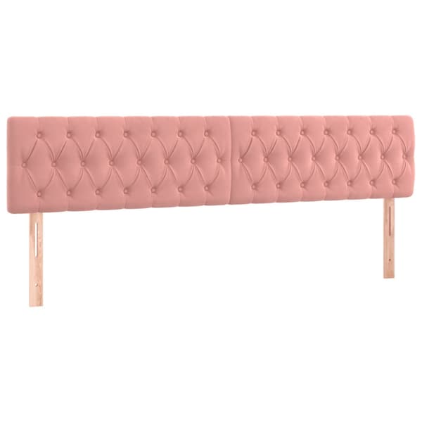 Ramsäng med madrass rosa 200x200 cm sammet