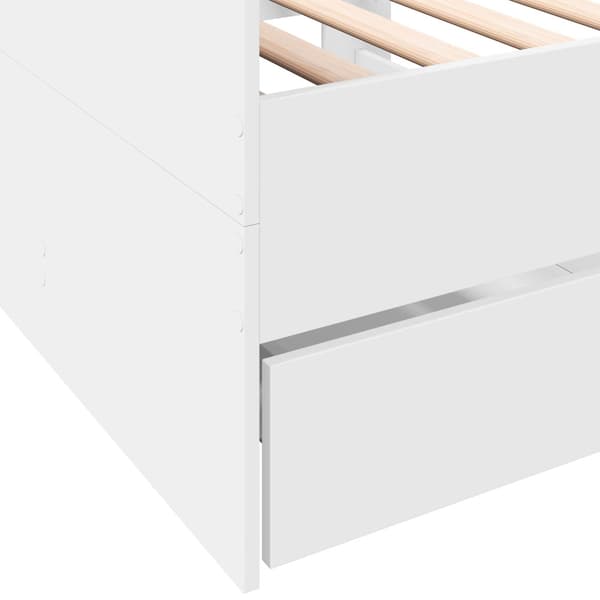 Sängram med förvaring Vit 80 x 200 cm Konstruerat trä