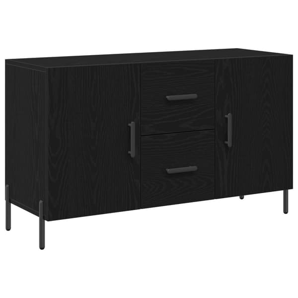 Sideboard med låda Svart Ek 100 x 36 x 60 cm Konstruerat trä