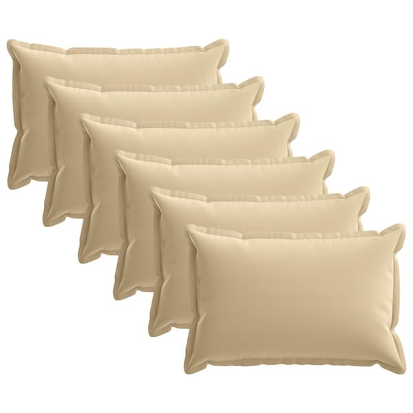 Kuddöverdrag 6 st HOUTEN Beige 50 x 80 cm Polyester