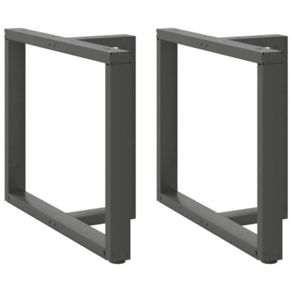 Matbordsben T-formade 2 st antracit 90x35x(72-73) cm stål