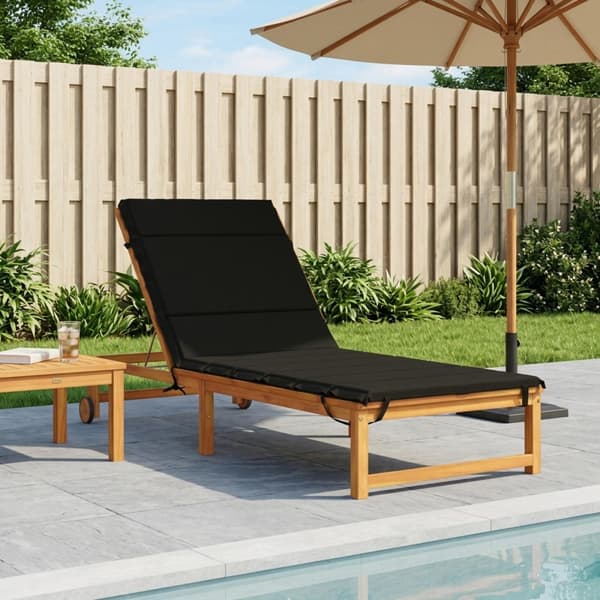 Solstol Kudde GEMERT 100% Polyester Svart 200 x 80 x 3 cm