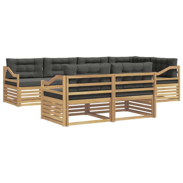 Utomhussoffset med kudde 7 pcs Vit och antracit Polyester